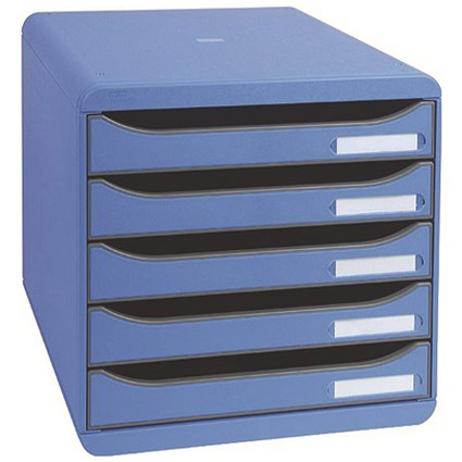 Exacompta Big Box Plus 5 Drawer Set Blue (Comes with label holders and inserts)