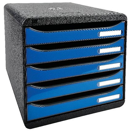 Exacompta Iderama Big Box Plus 5 Drawer Set Blue (Dimensions: W278 x D347 x H271mm)