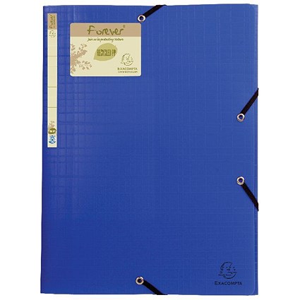 Exacompta Forever Elasticated 3 Flap Folder Blue (Pack of 15)