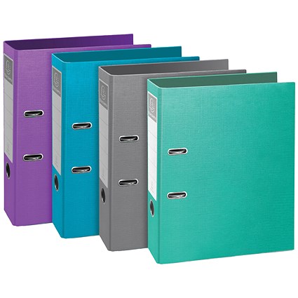 Exacompta Teksto A4 Lever Arch File, 80mm Spine, Assorted, Pack of 10