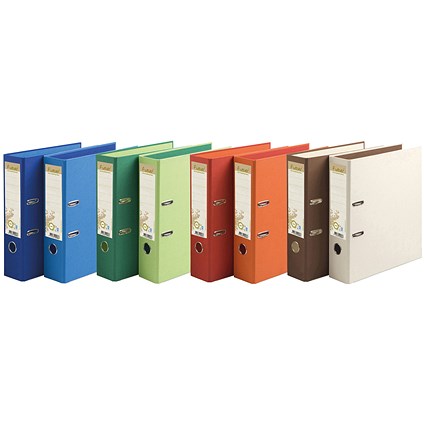 Forever Recycled A4 Lever Arch Files, 80mm Spine, Board, Assorted, Pack of 10