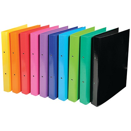 Exacompta Iderama Ring Binder, A4, 2 O-Ring, 30mm Capacity, Assorted, Pack of 10