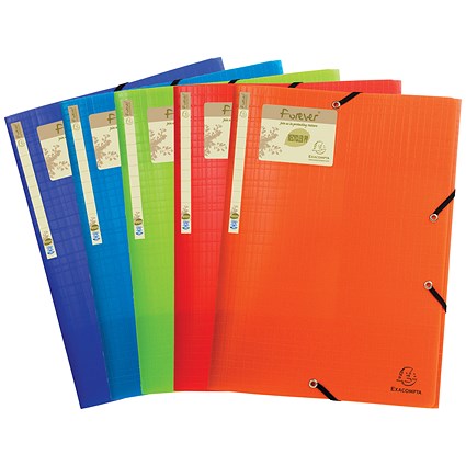 Exacompta Forever Elasticated 3 Flap Folder Assorted (Pack of 15)
