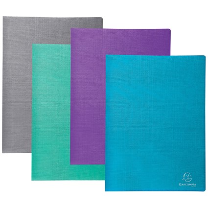 Exacompta Teksto A4 Display Book, 20 Pockets, Assorted, Pack of 20