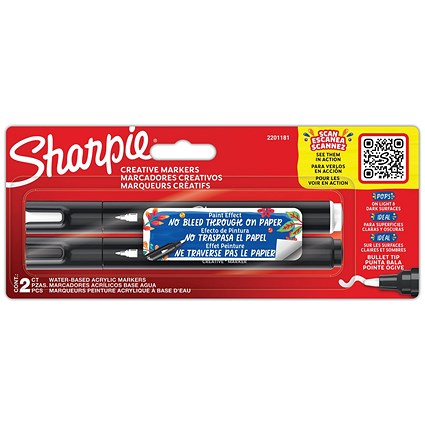 Sharpie Creative Marker Bullet Tip Black/White (Pack of 2)