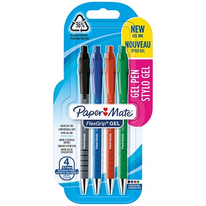 Paper Mate FlexGrip Gel Pens Assorted (Pack of 4)