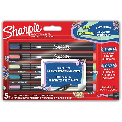 Sharpie Creative Marker Bullet Tip Earth Tones Assorted (Pack of 5)