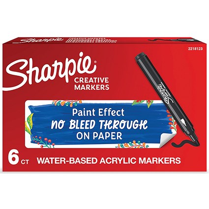 Sharpie Creative Marker Bullet Tip Black (Pack of 6)