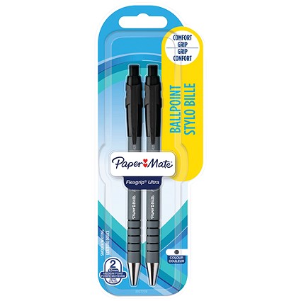 Papermate Flexgrip Ultra Retractable Ballpoint Pen, Blister, Pack of 24