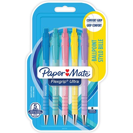 Paper Mate FlexGrip Ultra Ballpoint Pen, Black, Pack of 5 Paper Mate FlexGrip Ultra Ballpoint Pen, Black, Pack of 5
