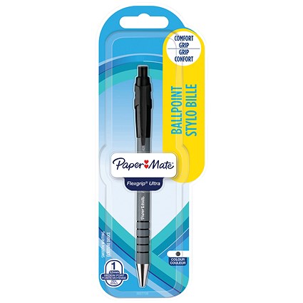 Paper Mate Flexgrip Retractable Ballpoint Pen, Black, Pack of 12