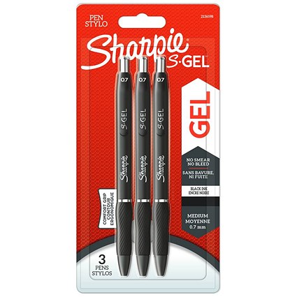 Sharpie S Gel Pen Medium Black (Pack of 3)