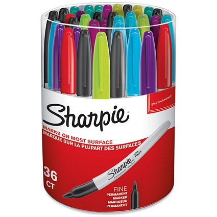 Sharpie Permanent Marker Fine Assorted (Pack of 36)