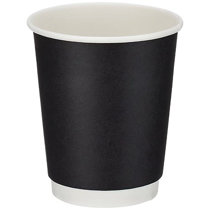 Go-Pak Double Wall Hot Cups, 227ml, Black, Pack of 500