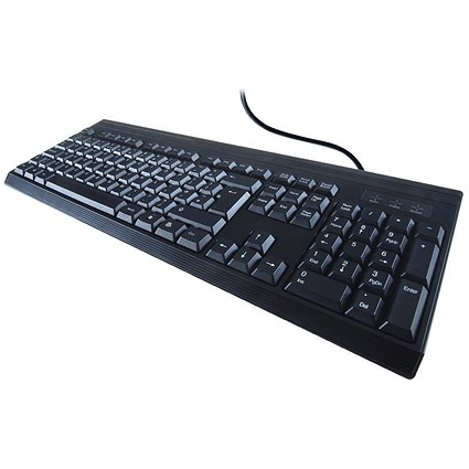 Computer Gear Anti-Bacterial Spill Resistant Keyboard, Wired, Black Computer Gear Anti-Bacterial Spill Resistant Keyboard, Wired, Black