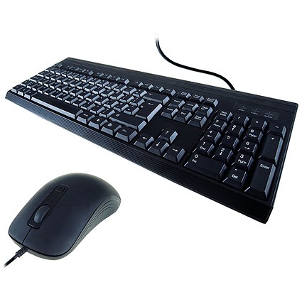 Computer Gear KB235 Anti-Bacterial Keyboard/Mouse Set, Wired, Black