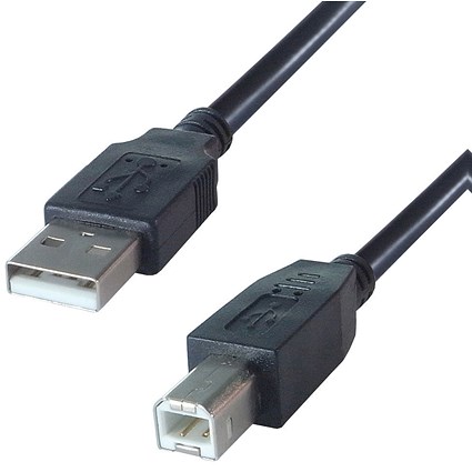 Connekt Gear USB B to USB A Printer Cable, 2m Lead, Black, Pack of 2 Connekt Gear USB B to USB A Printer Cable, 2m Lead, Black, Pack of 2