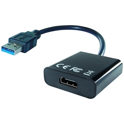 Connekt Gear HDMI to USB A Adaptor, 240mm Lead, Black