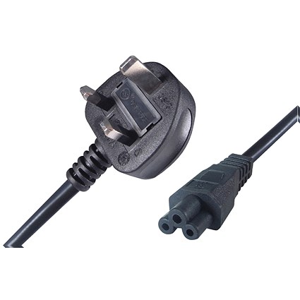 Connekt Gear IEC C5 Male to UK Mains Power Plug, 3m Lead, Black
