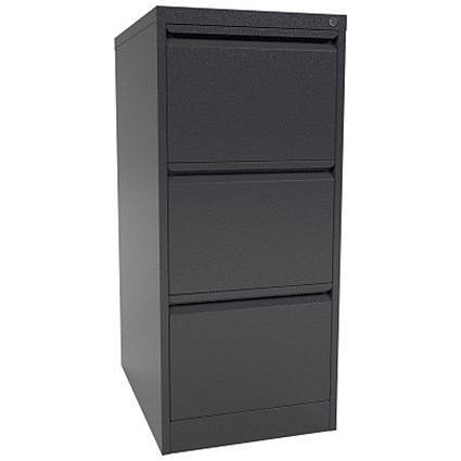 Graviti Foolscap Filing Cabinet, 3-Drawer, Black