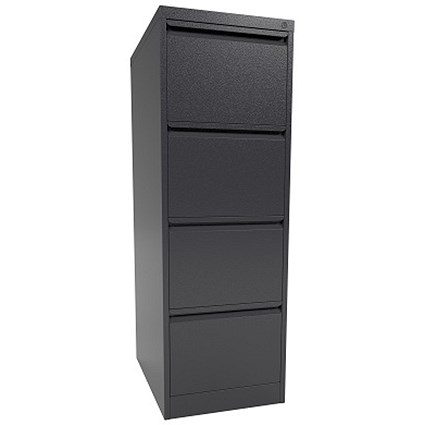 Graviti Foolscap Filing Cabinet 4 Drawer Black Paperstone