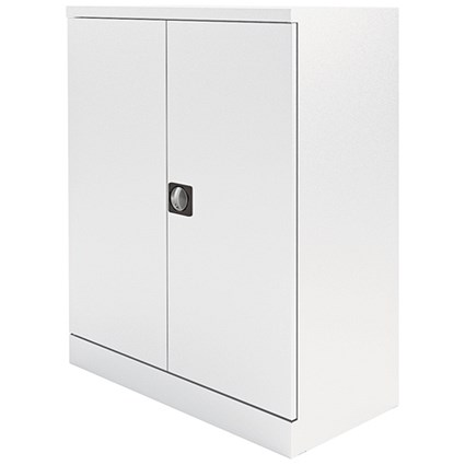 Graviti Plus Steel Stationery Cupboard, 1020mm High, Chalk White