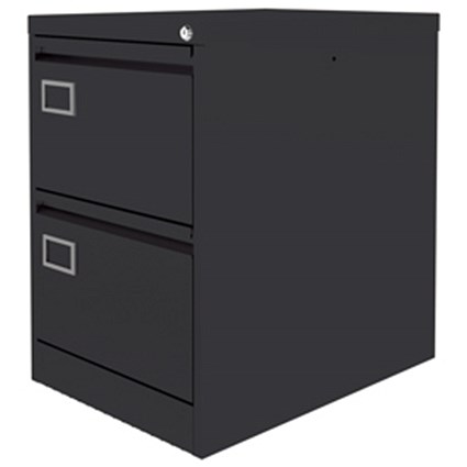 Graviti Plus Foolscap Filing Cabinet, 2-Drawer, Black
