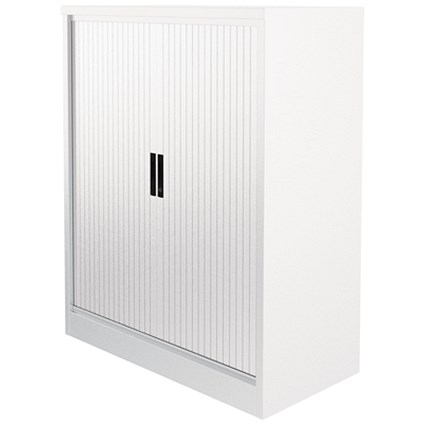 Graviti Plus Side Opening Tambour Cupboard, 1016mm High, Chalk White