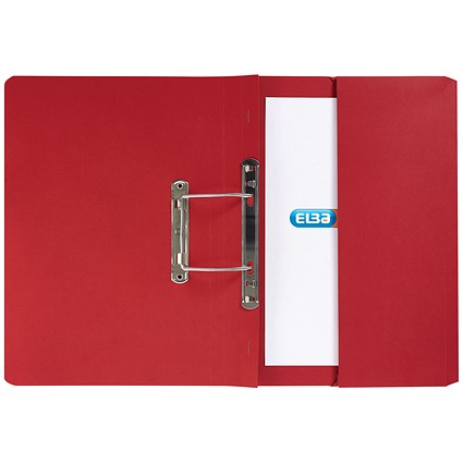 Elba Back Pocket Transfer Files, 260gsm, Foolscap, Red, Pack of 25