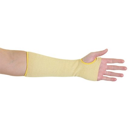 Glovezilla Para-Aramid Sleeve With Thumb Hole, 10”, Yellow, Pair