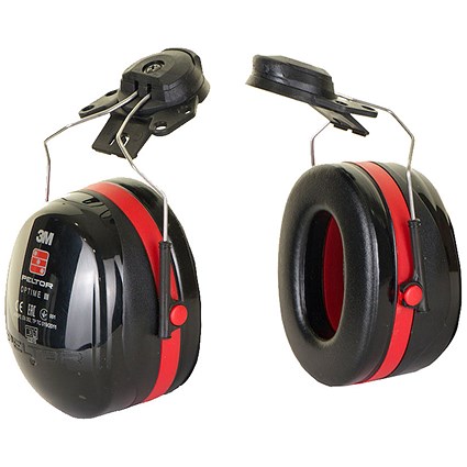 3M Peltor Optime III Helmet Attach Ear Defenders, Black & Red 3M Peltor Optime III Helmet Attach Ear Defenders, Black & Red