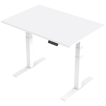 Air Height Adjustable Desk, 1200mm, White Legs, White
