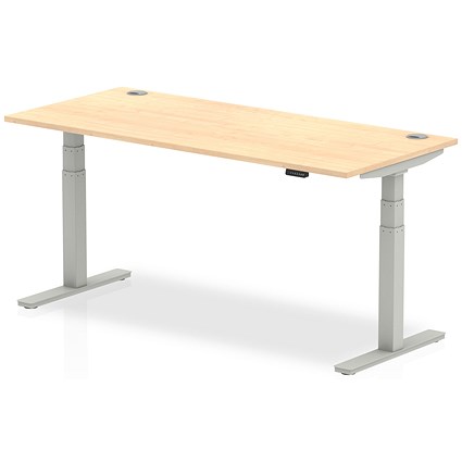 Air 1800mm Rectangular Height-Adjustable Desk, Silver Leg, Maple