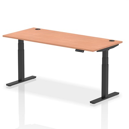 Air 1800mm Rectangular Height-Adjustable Desk, Black Leg, Beech Air 1800mm Rectangular Height-Adjustable Desk, Black Leg, Beech