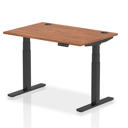 Air Height-Adjustable Desk, Black Leg, 1200mm, Walnut
