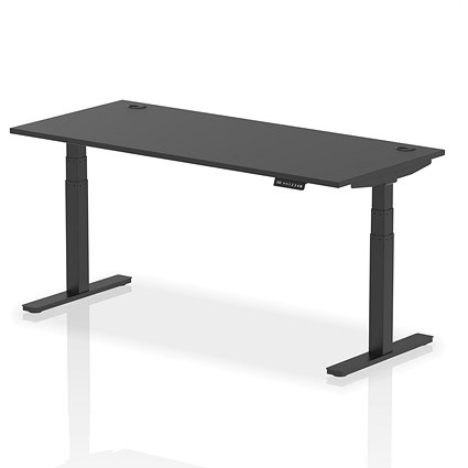 Air Height-Adjustable Desk, Black Leg, 1800mm, Black