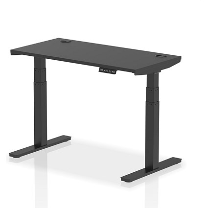Air Height-Adjustable Slim Desk, Black Leg, 1200mm, Black