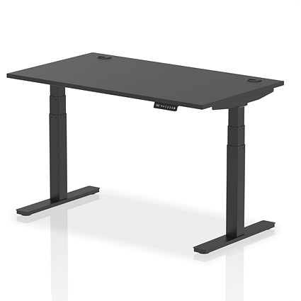 Air 1400mm Rectangular Height Adjustable Desk, Black Leg, Black Air 1400mm Rectangular Height Adjustable Desk, Black Leg, Black