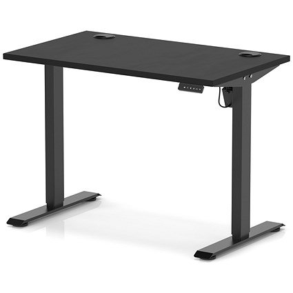 Air Lite 1000mm Slim Height Adjustable Office Desk, Black Leg, Black