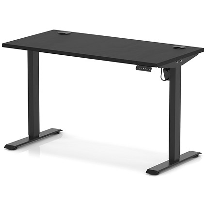 Air Lite 1200mm Slim Height Adjustable Office Desk, Black Leg, Black