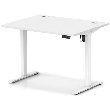 Air Lite 1000mm Height Adjustable Office Desk, White Leg, White
