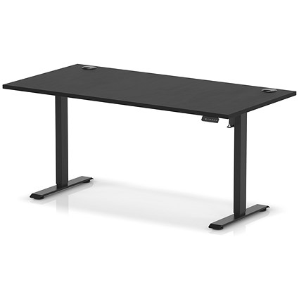 Air Lite 1600mm Height Adjustable Office Desk, Black Leg, Black