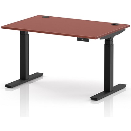 Air 1200mm Height Adjustable Desk, Black Leg, Brick Red