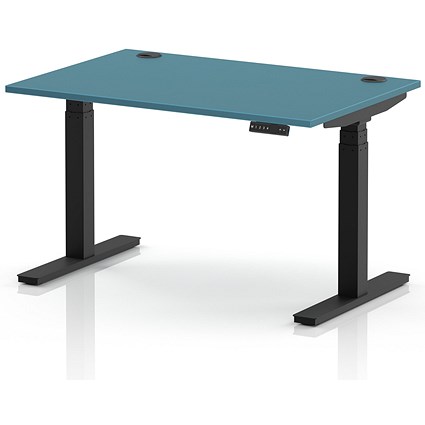 Air 1200mm Height Adjustable Desk, Black Leg, Dark Teal