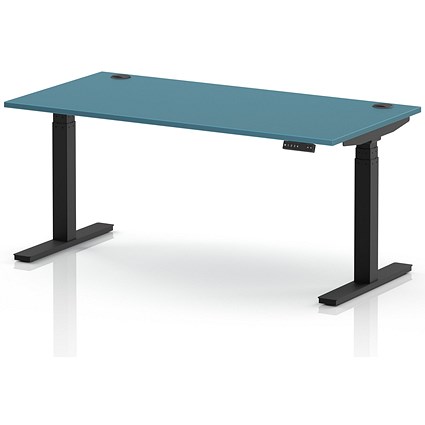 Air 1600mm Height Adjustable Desk, Black Leg, Dark Teal