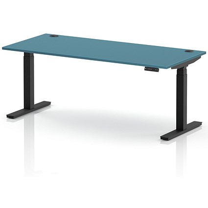 Air 1800mm Height Adjustable Desk, Black Leg, Dark Teal