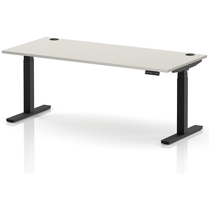 Air 1800mm Height Adjustable Desk, Black Leg, Dove Grey