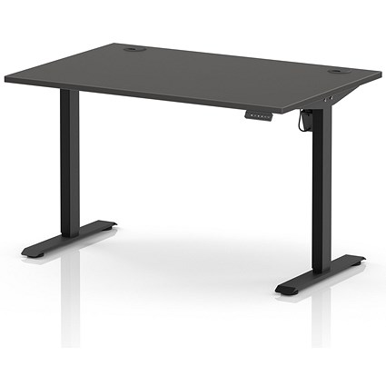 Air Lite 1200mm Height Adjustable Desk, Black Leg, Carbon Grey
