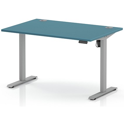 Air Lite 1200mm Height Adjustable Desk, Silver Leg, Dark Teal