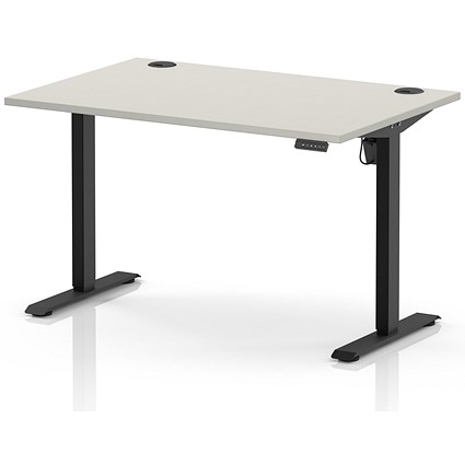 Air Lite 1200mm Height Adjustable Desk, Black Leg, Dove Grey